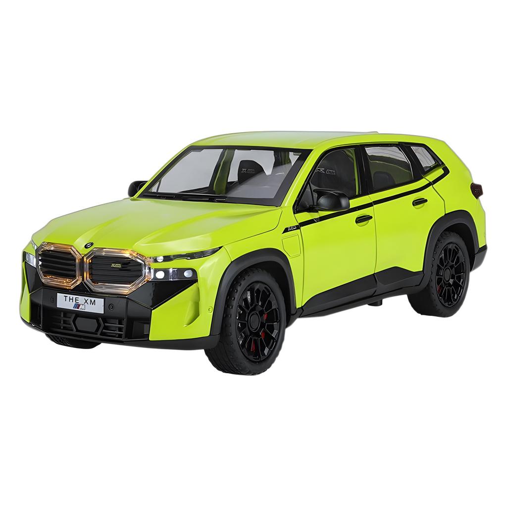 1/24 BMW THE XM Alloy Car Model Toy Metal Die Cast Off-Road Vehicle Sound Light Pullback Function SUV Car Boy Gift