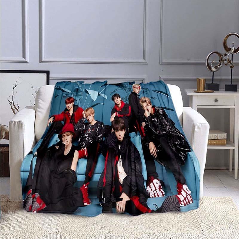 BTS Kpop Одеяло Плед Kpop Подарок Фланелевое Одеяло для Девочек-Подростков Взрослых Теплый Плюшевый Плед для Кровати Дивана Кушетки