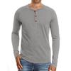 Men's Long-sleeved Shirt Solid Casual Bottom Shirt Slim Fit Round Neck Men's T-shirt