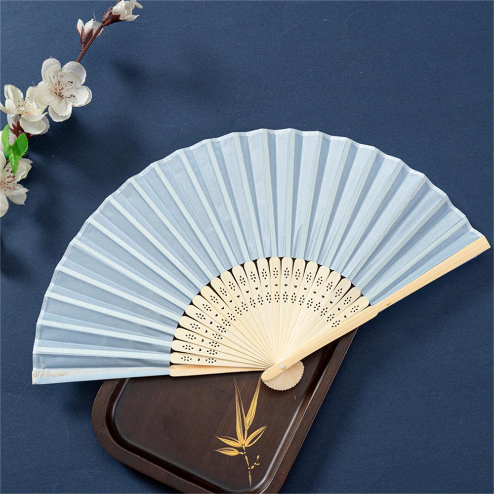 21cm Folding Hand Fan DIY Chinese Blank Paper Bamboo Fan Wooden Antiquity Fan DIY Calligraphy Painting Home Party Decor Gifts
