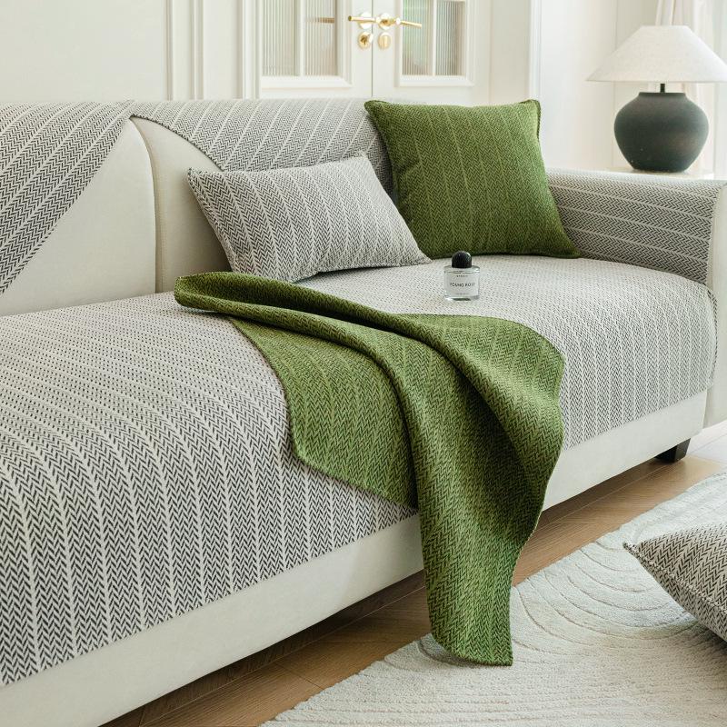 Chenille Sofa Cushion Anti-Cat Scratch Dustproof Living Room Sofa Cover Cloth Universal Non-Slip Backrest Armrest Cover Towel