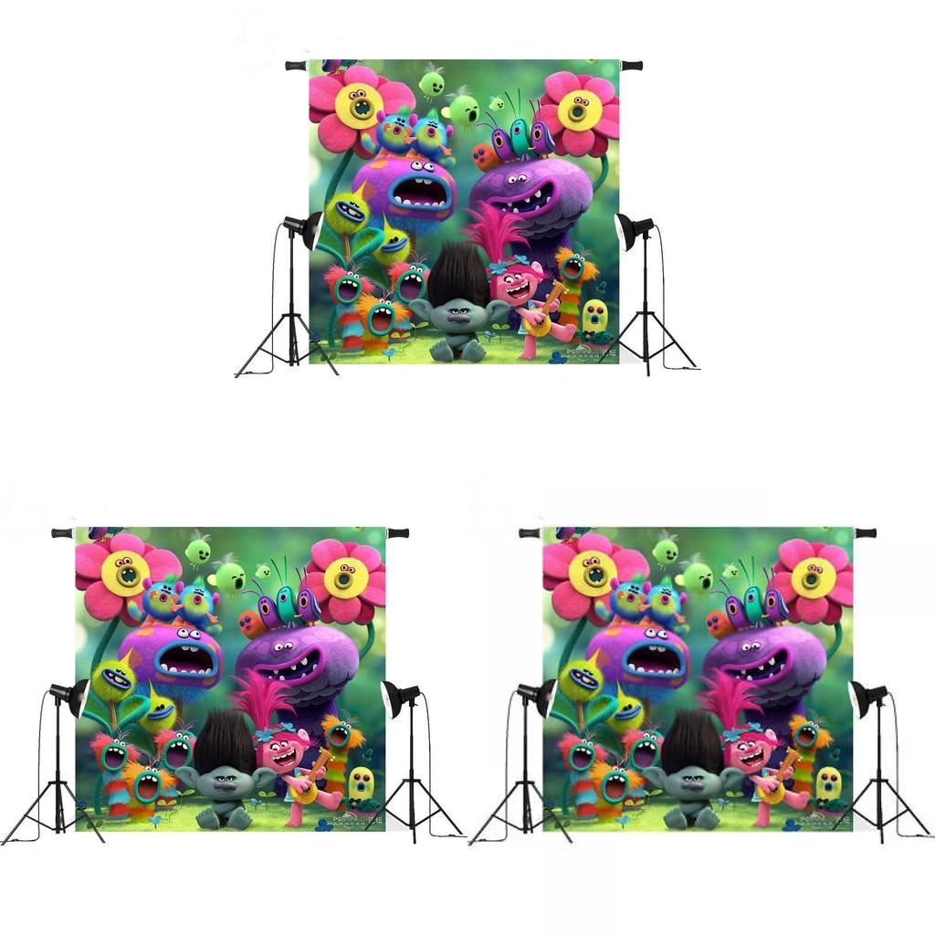 Trolls World Tour Themed Photo Backdrop For Kids Photography Studio Decoration Creative Prop