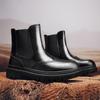 Мужские роскошные брендовые ботинки из искусственной кожи, ботинки челси, мужские черные британские ботинки, мужские дизайнерские туфли на платформе с высоким верхом Botas De Hombre
