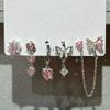 Готический модный набор серег-звезд с красными кристаллами для женщин и мужчин, винтажные эстетичные серьги с подвесками в виде сердца и звезды, аксессуары для украшений Y2K