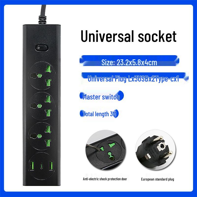 Универсальный европейский сетевой фильтр с USB, британский и немецкий стандарт, умная маленькая южноафриканская розетка