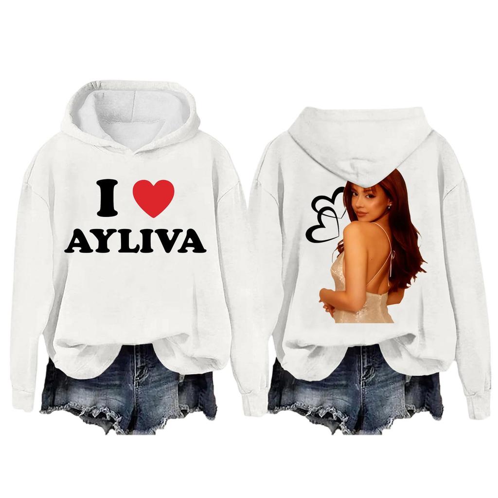 Women's Fashion Casual Long Sleeve Loose Printed Pullover Sports Long Sleeve Hooded Sweatshirt