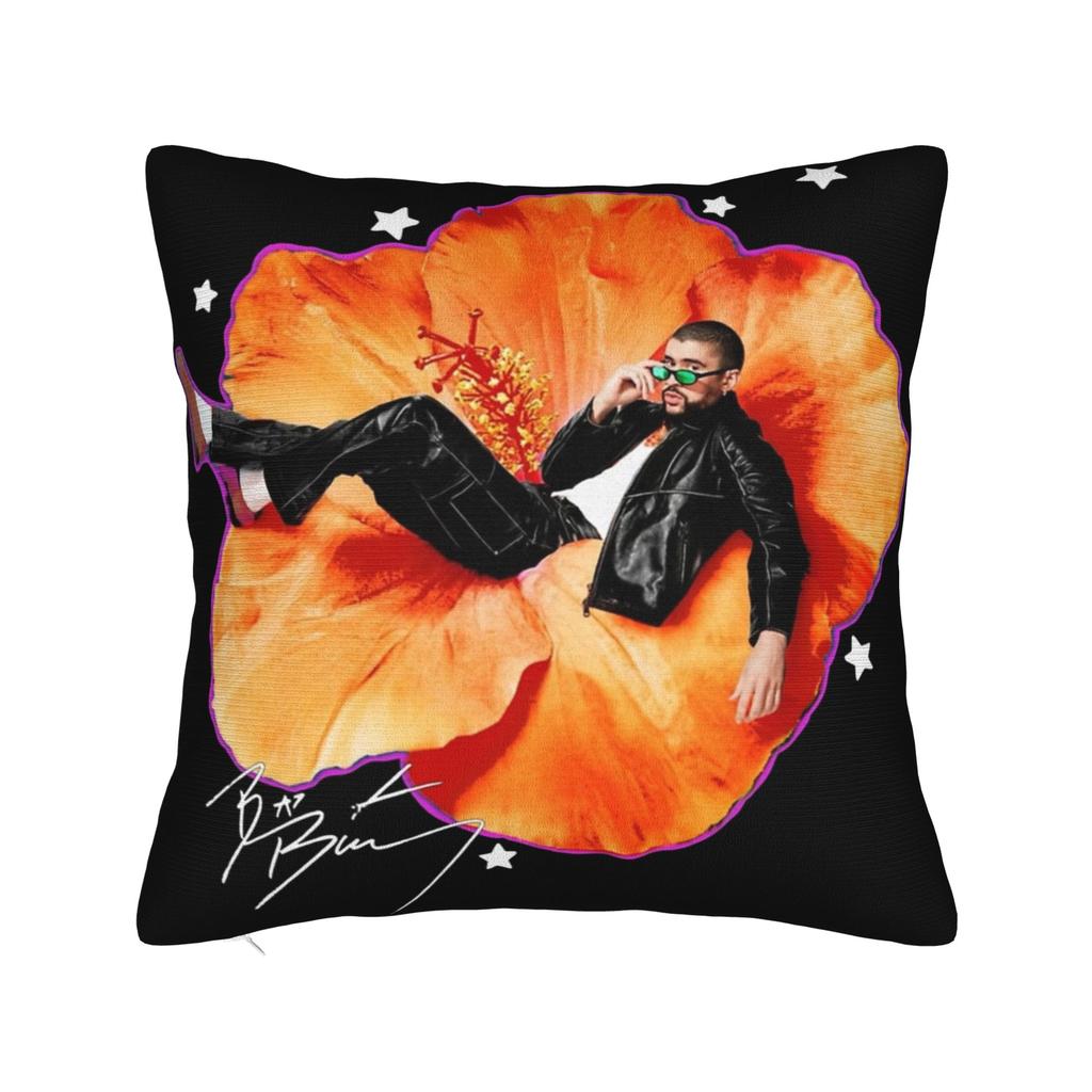 Singer Bad Bunny Pillowcase Doublesided Printing Polyester Cushion Cover Decorative  Throw Pillow Case Cover Home