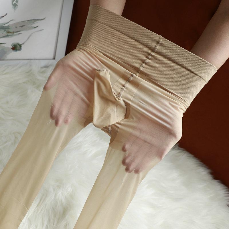 Men'S Penis Sleeve Ultra-Thin Anti-Snag Pantyhose Male Sensual Fun With Insertion Body Nine-Point Stockings