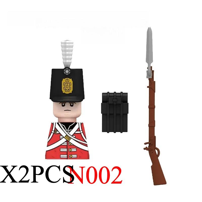 Средневековые солдаты Наполеоновских войн Фигурки Военные MOC Строительные блоки Рыцари Британские Французские Фузилеры Винтовки Оружие Детская игрушка B08