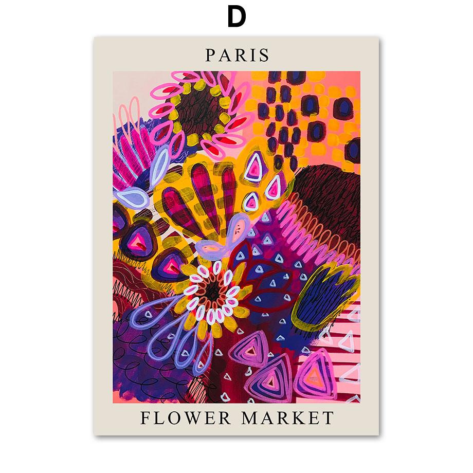 Цветочный рынок Лондон Париж Лиссабон Абстрактный городской постер и принты Настенное искусство Холст Живопись Фотографии для отеля бара Декор для гостиной