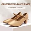 Танцевальная обувь для женщин с закрытым носком, мягкая подошва, средний каблук, современные бальные танцы