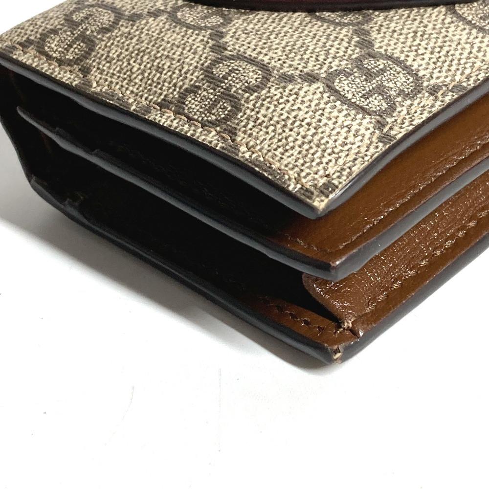 GUCCI 648848 Heart logo Compact wallet Folded wallet GG Supreme Canvas Beige/Red