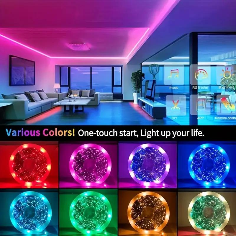RGB светодиодная лента 1м-40м Светодиодный свет для комнаты с управлением через приложение Гибкая лента Светодиодная лента для декора комнаты спальни