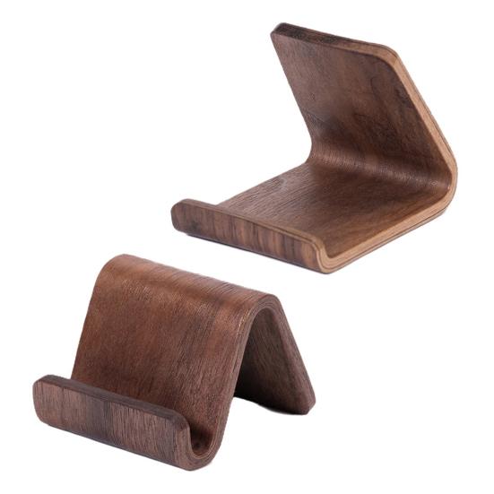 Mobile Phone Stand Walnut Solid Wood Phone Stand Creative Desktop Support Rack for Home Travel Office