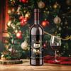 9pcs Christmas Decoration Wine Bottle Waterproof Stickers 5x3.93inch Christmas Wine Label, Christmas Party Decoration