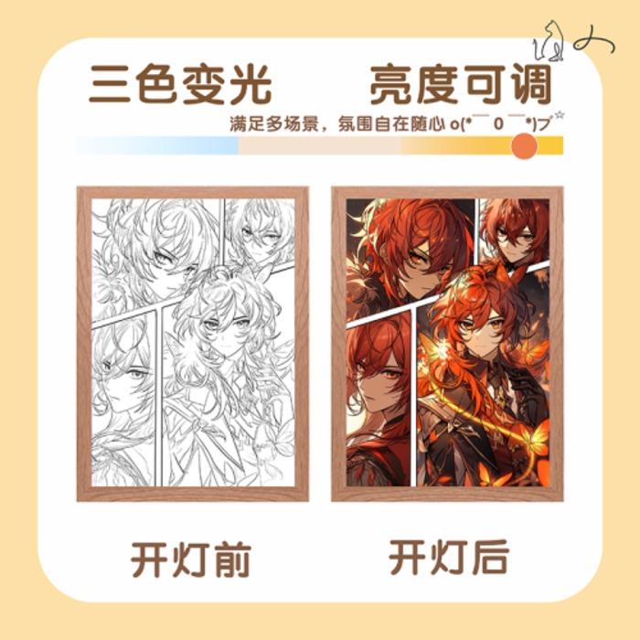 Световая живопись Фигурка Genshin Impact Гань Юй Ху Тао Ёимия Ночник