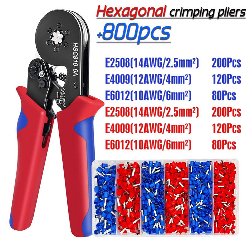 Инструменты для обжима наконечников, мини-электроинструменты HSC8 6-4/10-6(0,25-10 мм²) Зажим для ремонта проводного соединения