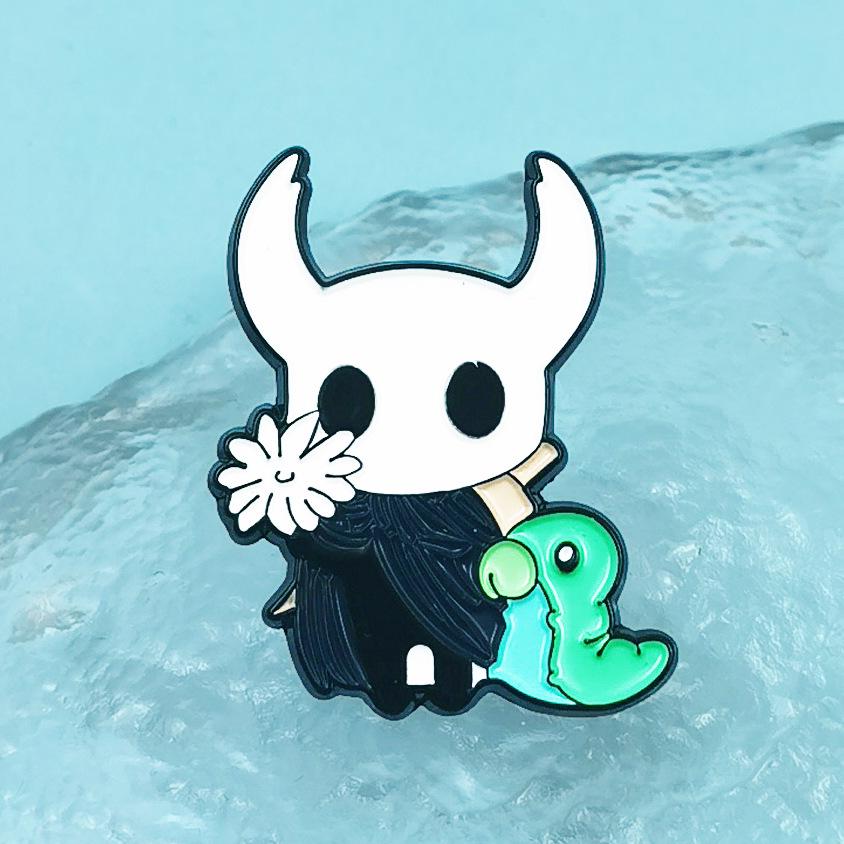 Брошь с персонажем мультфильма Hollow Knight – Милый, Креативный Аксессуар для Рюкзака и Одежды