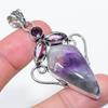 Натуральный Аметист Шалфея, Аметист 925 Стерлинговое Серебро Ювелирная Подвеска 2,56" t8n02