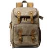 CAREELL C280 Waterproof Batik Canvas & Leather Retro Camera Backpack Casual Traval Lens Bags for Nikon Sony DSLR Tripod