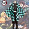 Anime Demon Slayer: Tanjiro Kamado Yaiba Kimono Top Fancy Suit Halloween Cosplay Costume