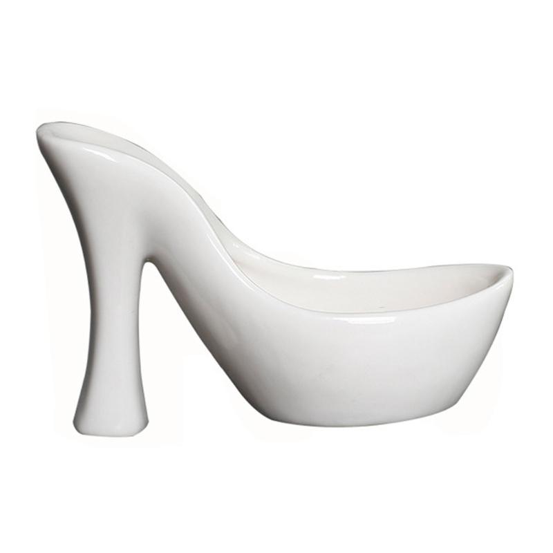 Уникальные цветочные горшки в форме туфель на высоком каблуке, керамические кашпо в форме туфель для внутреннего и наружного декора, креативный инструмент для посадки