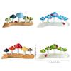 Colorful Mushrooms On Tree Stump Resins Miniature Figurine Collectible Ornament for Home Desktop and Landscape Decors