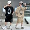 Summer Boys Alphabet T-Shirt Tops+Shorts Pant Student Workout Sets School Kids 2 PCS Tracksuit Children Jogging Outfits