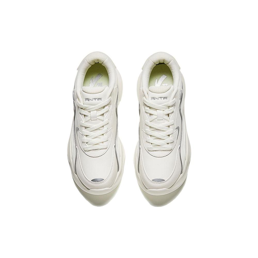 Anta Comfortable Versatile Retro Wear Resistant Low Top Casual Shoes Women Sneakers White 922338888-6