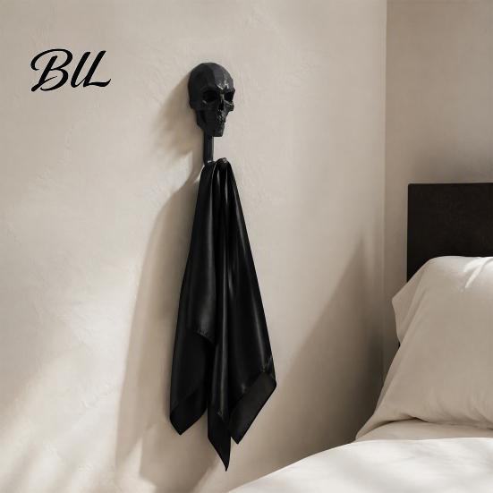 Creative Towel Hook 2Pcs 3D Printed Skull Wall Hook, Gothic Dark Mounted Hanger, Geometric Personalized Pendant Key Hat Storage for Bathroom Entryway