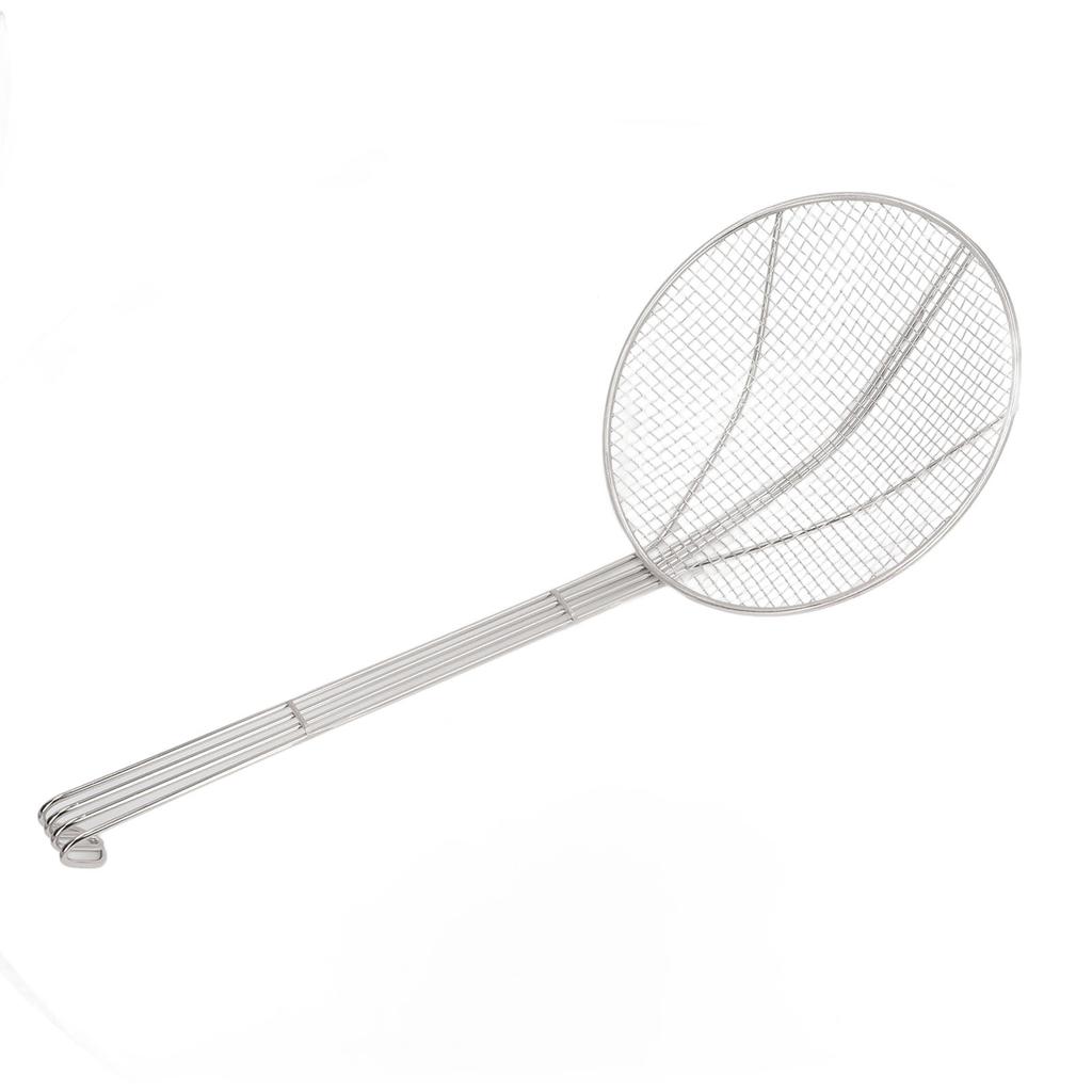 Skimmer Spoon Long Handle Stainless Steel Fine Mesh Wire Strainer Ladle with Hook for Cooking Frying