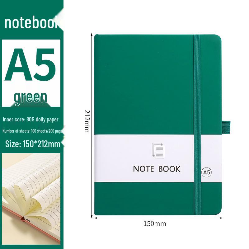 A6 Color Elastic Band Portable Notebook - Student Memo with Skin-Feel Leather Pocket Design