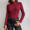 Long Sleeves Inner Top Women's Small Turtleneck Long-sleeved Slim-fitting Bottomed Knitted Sweater Women