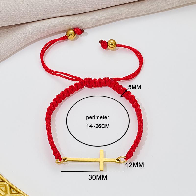 Элегантный браслет с подвеской в виде креста - Модный дизайн в виде веревки из нержавеющей стали