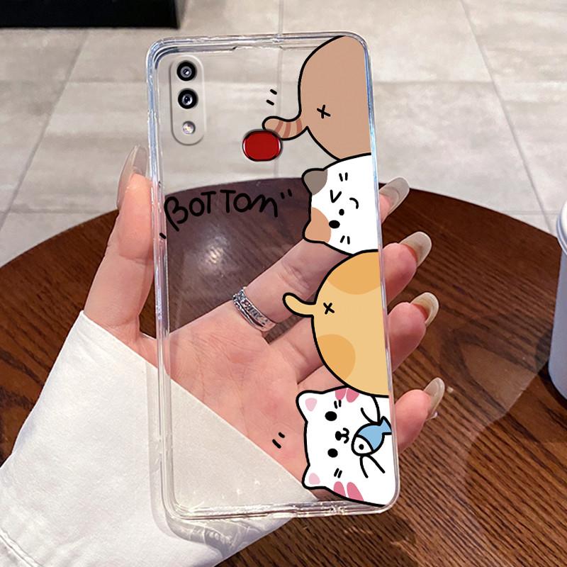 Чехол для Samsung Galaxy A10s A107F Задняя крышка для Samsung M01s Чехол Прозрачный Эстетичный Модный Милый Кот Мягкий ТПУ Чехол для Телефона