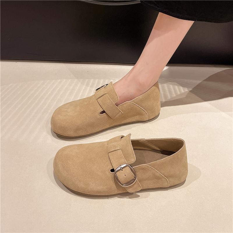 Модные женские тапочки с закрытым носком, сандалии из коровьей замши для женщин, ретро-модные садовые тапочки-сабо, размеры 35-40