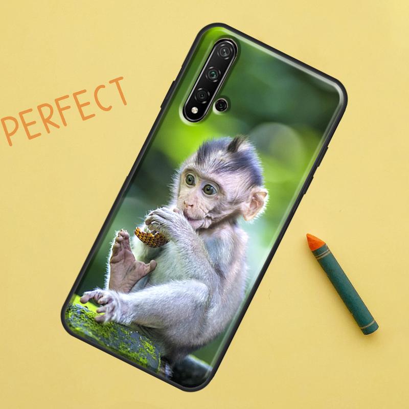 Милый обезьянка Животное Для Huawei Nova 8i 12i 11i 12s Y73 Y72 Y61 Y91 Y90 Y70 Y60 9 10 SE P30 P40 Lite P60 Pro Чехол