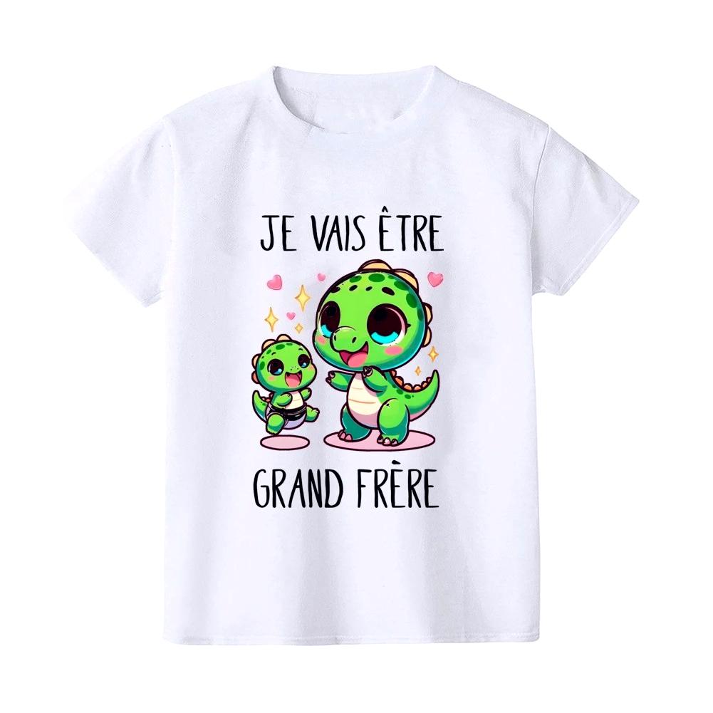 DinosaurI Will Become A Great Brother Kid Tee Top Pregnancy Announcement Tees Casual Short Sleeve T Shirt Family Party Clothes