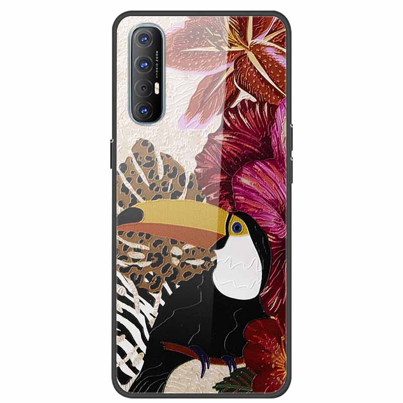 Tempered Glass Case For Oppo Reno 3 Pro 5G Case 6.5" Hard Phone Back Cover Soft Bumper For Oppo Reno3 Pro Case Funda Para PCRM00