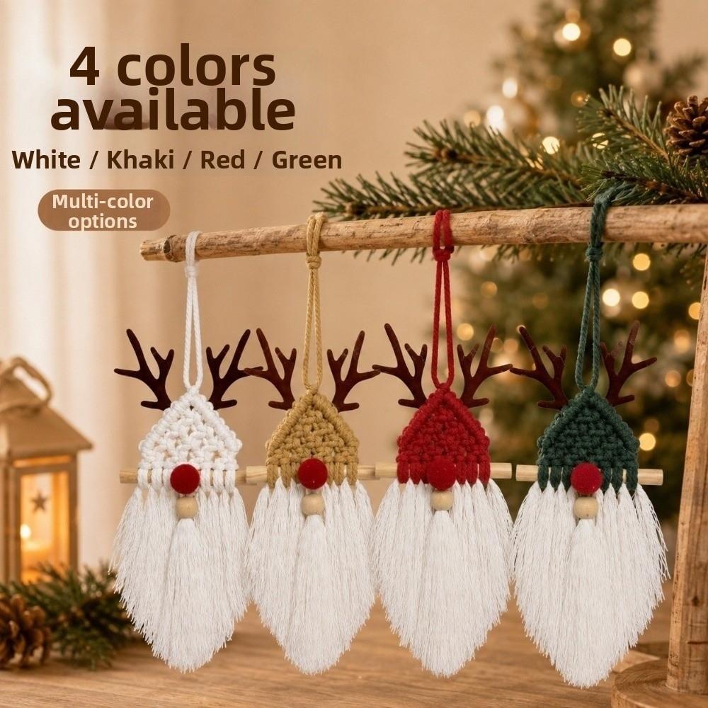 Faceless Old Man Festival Elk Pendant Macrame Macrame Reindeer Ornament Tassel Hanging Decor