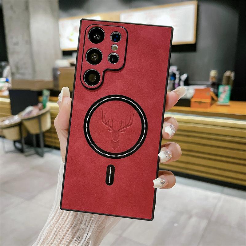 Роскошный кожаный чехол с магнитом и беспроводной зарядкой для телефона Samsung S23 S22 S21 Ultra Plus S21 FE Note 20, чехлы для защиты от падения «все включено»