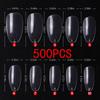 500pcs Gelly Tips Soft Gel Nail Extension System Full Cover Pre-shaped Sculpted Long Coffin Stiletto False Tip Bag