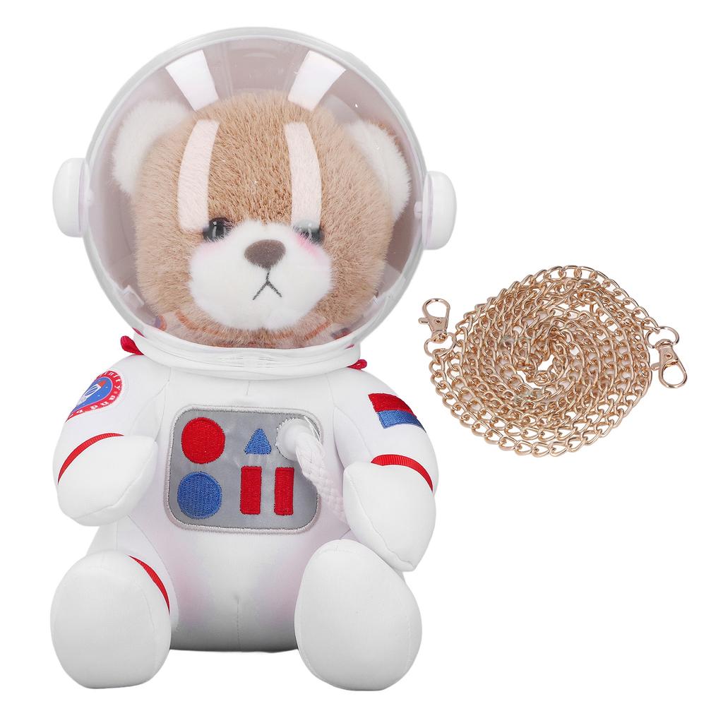 11.81in Space Bear Stuffed Toy Small Bag Adorable Down Cotton Cartoon Bear Doll for Birthday Gift
