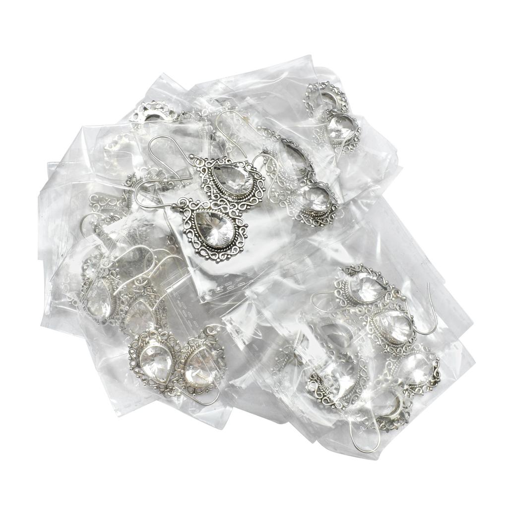 Серьги с натуральным белым топазом, серебро 925 пробы, дизайн Teardrop Infinity, висячие серьги-капли, украшения ручной работы, подарок на Пасху