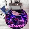 Classic Japanese-style cartoon Demon Slayer round rug, home soft decorative anti-slip yoga mat and chair mat, outdoor floor mat carpet K28