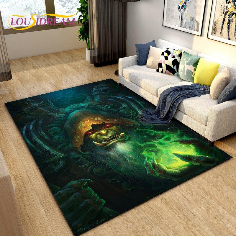 3D World of Warcraft , WOW Game Area Rug Large ,Carpet Rug for Living Room Bedroom Sofa Doormat Decoration ,Kids Non-slip Floor Mat