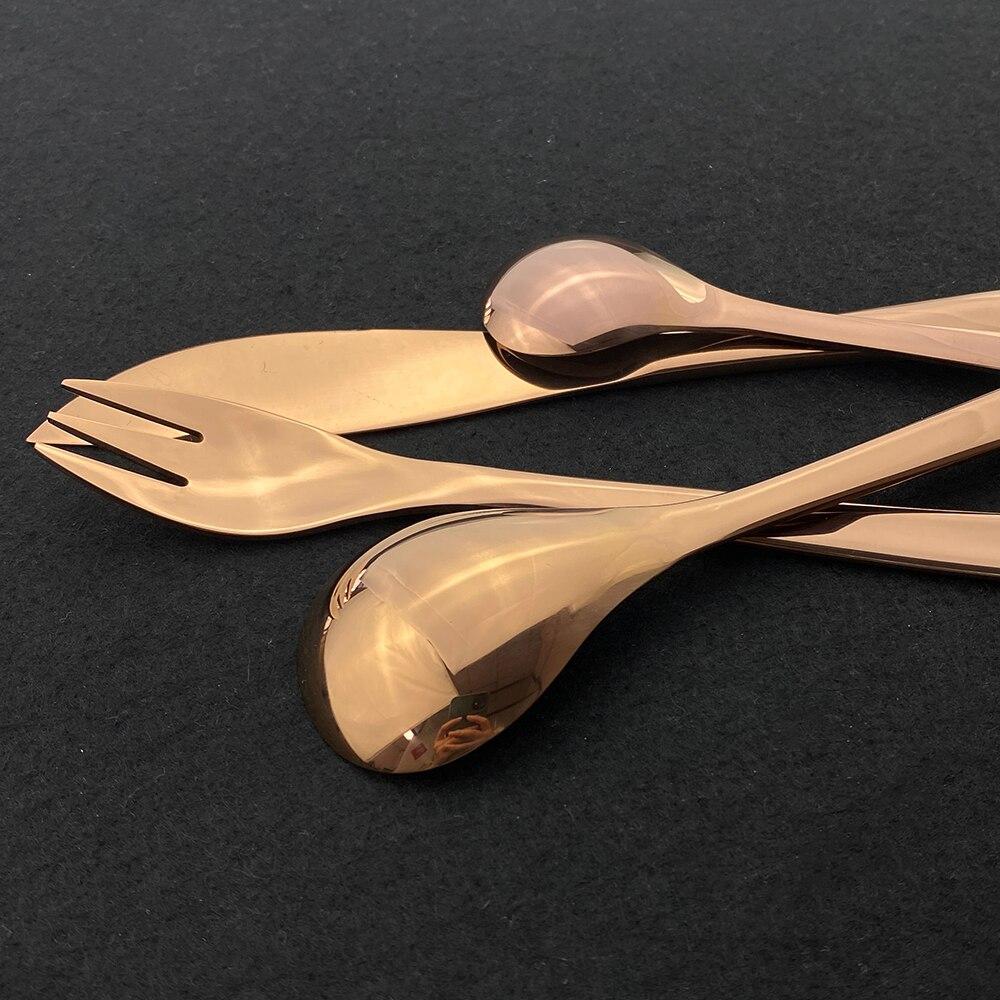 24Pcs Dinner Black Gold 304 Stainless Steel Dinnerware Set Knife Fork Coffee Spoon Kit Cutlery Set Kitchen Tableware Silverware Set