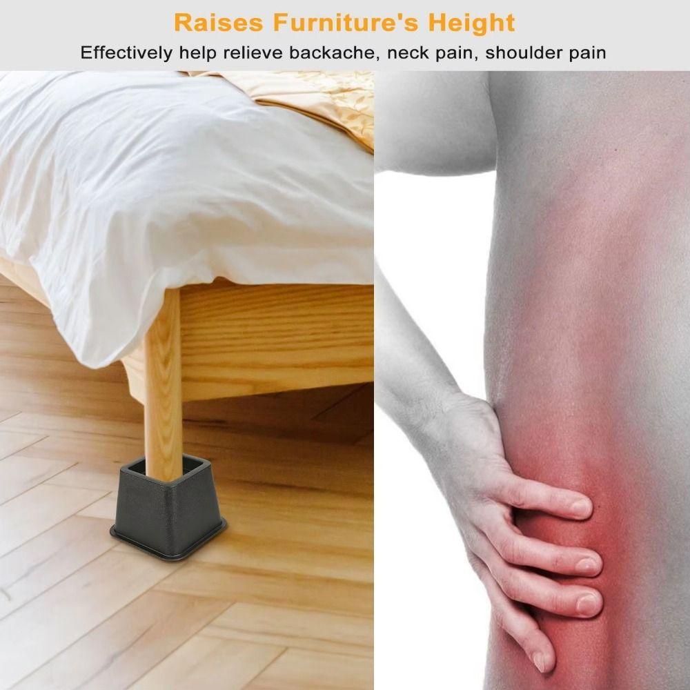 4Pcs Shock-Absorbing Furniture Leg Risers Adjustable Height Sofa Height Enhancers Cabinet