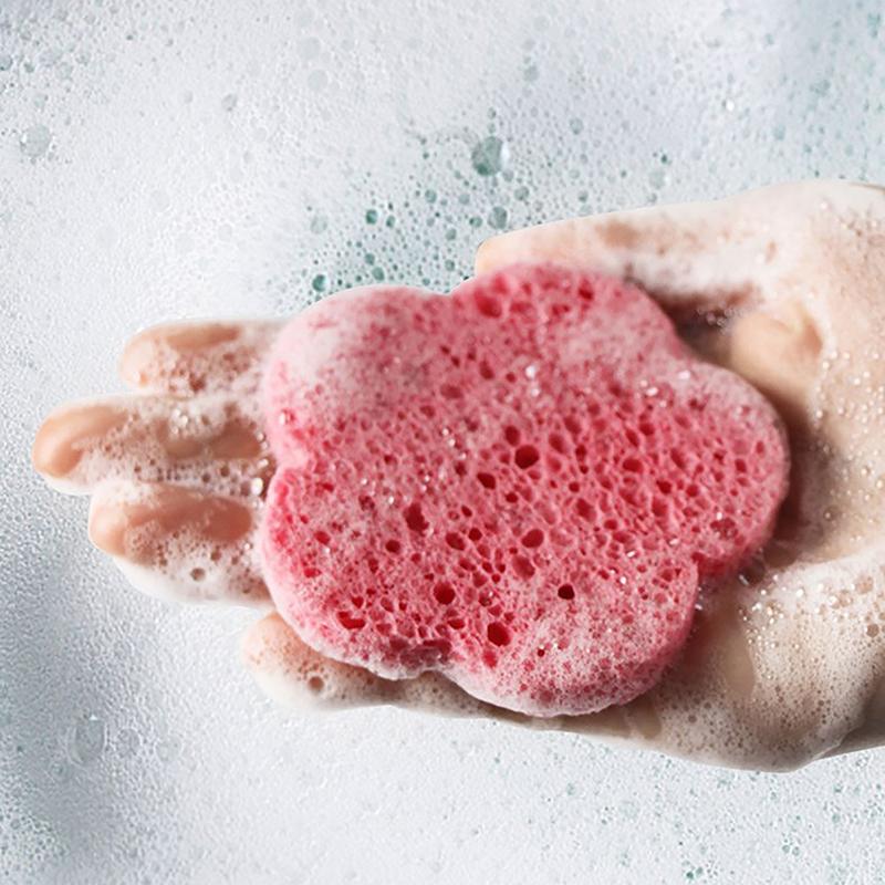 10 шт. очищающая губка для лица отшелушивающая маска для лица спа-массаж для снятия макияжа более плотный компресс Flower Heart натуральная целлюлоза