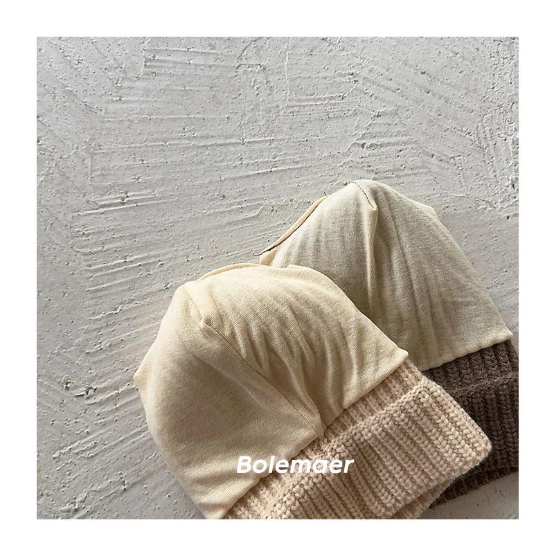 1 шт. теплая шапочка для новорожденного мальчика и девочки, милая мультяшная шапочка с медведем для малышей, вязаная крючком, теплая вязаная шапка на осень и зиму